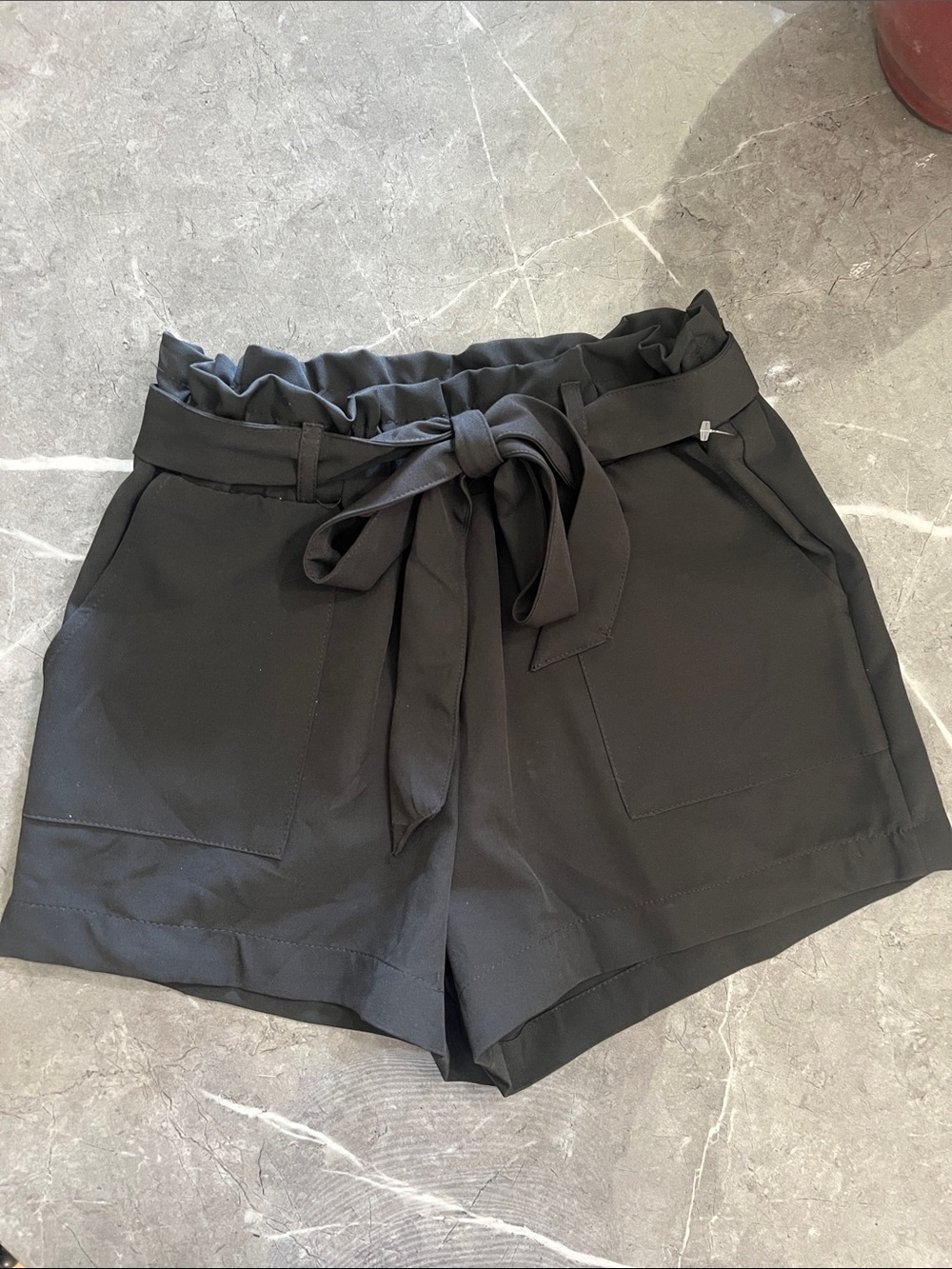 Dizzy Gal Black High-Waist Tie-Front Shorts